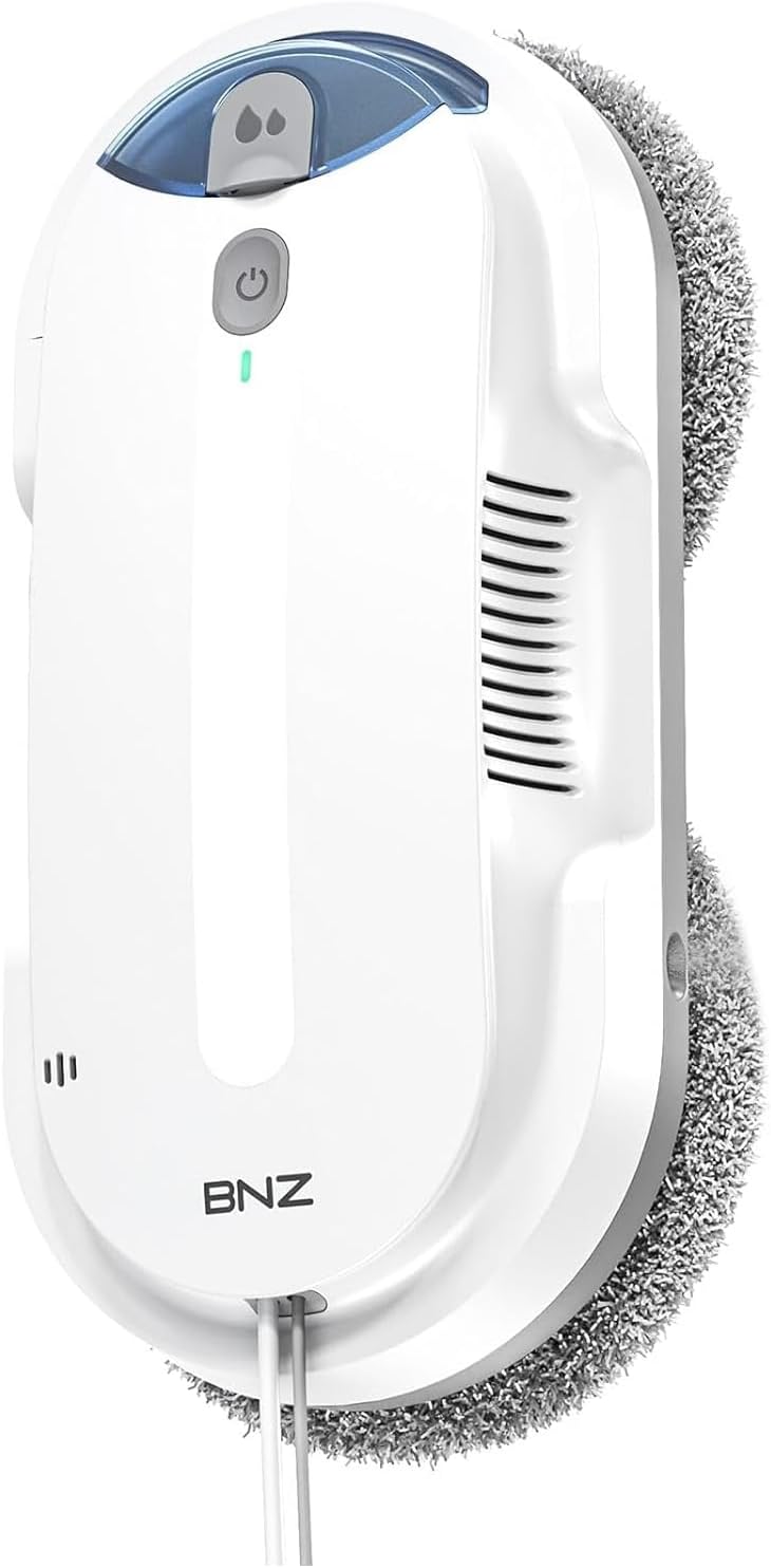 BNZ Smart Window Cleaning Robot, Twin Turbo & Dual Auto-Spray Window Cleaner with Multiple Safety System, AI Path Planning, Frameless Edge Detection, K1 (White)