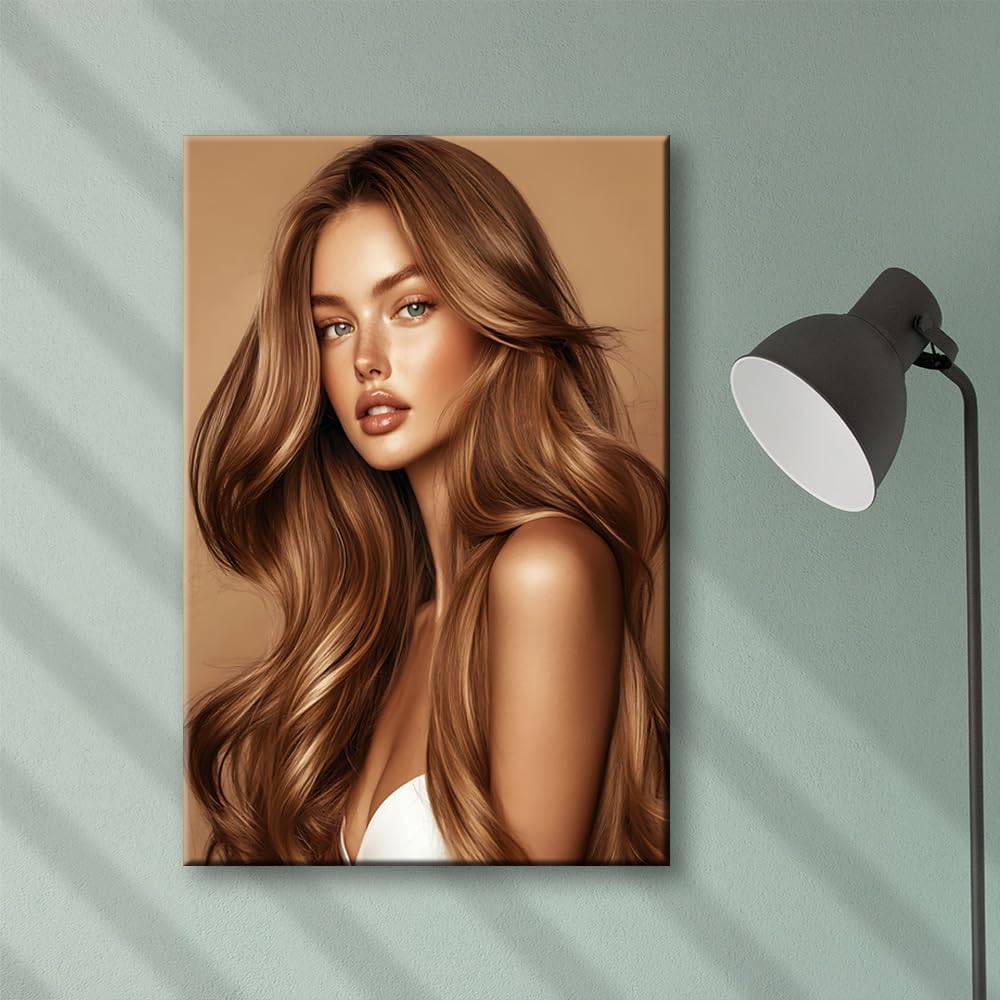 Luxurious Chestnut Wavy Hair Salon Beauty (Unframed,20x30 inch)