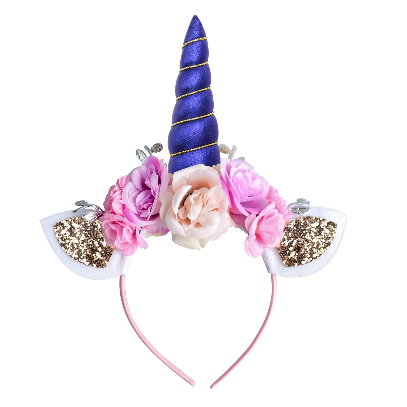 Amazon.com: AHIER Unicorn Headband, Blue Glitter Horn  display picture 2