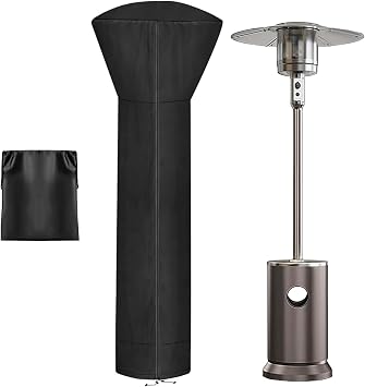 Patio Heater Covers, Outdoor Heater Cover for Standing Heater with Zipper and Storage Bag, Waterproof,Dustproof,Windproof,UV-Resisant,Snow-Resistant 89H x 33.5"D x 19.5"B Black - 1 Pack