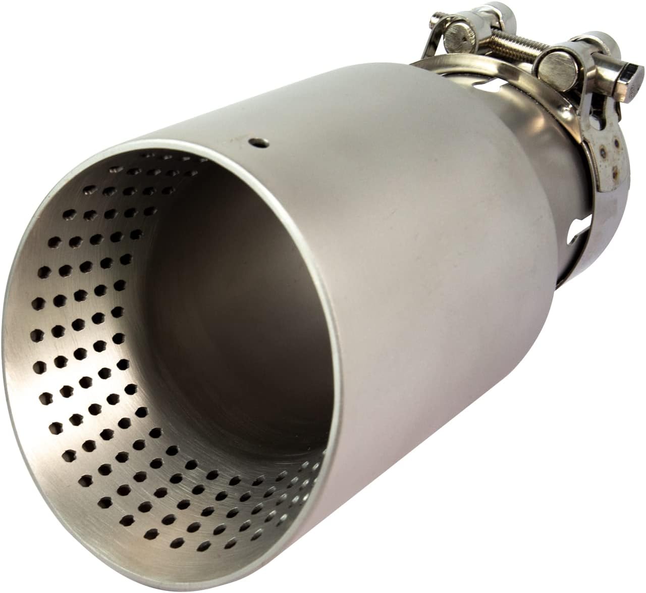 Vechkom 2.5 "Inlet 3.5" Outlet Frosted Exhaust Tip Car Exhaust Tip Rear TipMesh design(Bright Silver)
