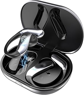 AI Translation Earbuds Real-Time - Open Ear Design Clip On Headphones Bluetooth 6.1 for Travel Learning Business Negotiation, Stereo HiFi 6 HD ENC Mics and USB-C, IPX7 Waterproof - Classic Black