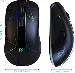 Rii Wireless Mouse RM200, RGB Rechargeable Mouse,Computer Mouse with 3 Adjustable Moving Speeds,USB Cordless Mouse with 6 Buttons,Mouse with USB Nano Receiver for PC,Laptop,Computer,Desktop,MacBook