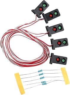 Juego de 5 luces de señal enanas de 20 mm con verde y rojo para diversas aplicaciones
