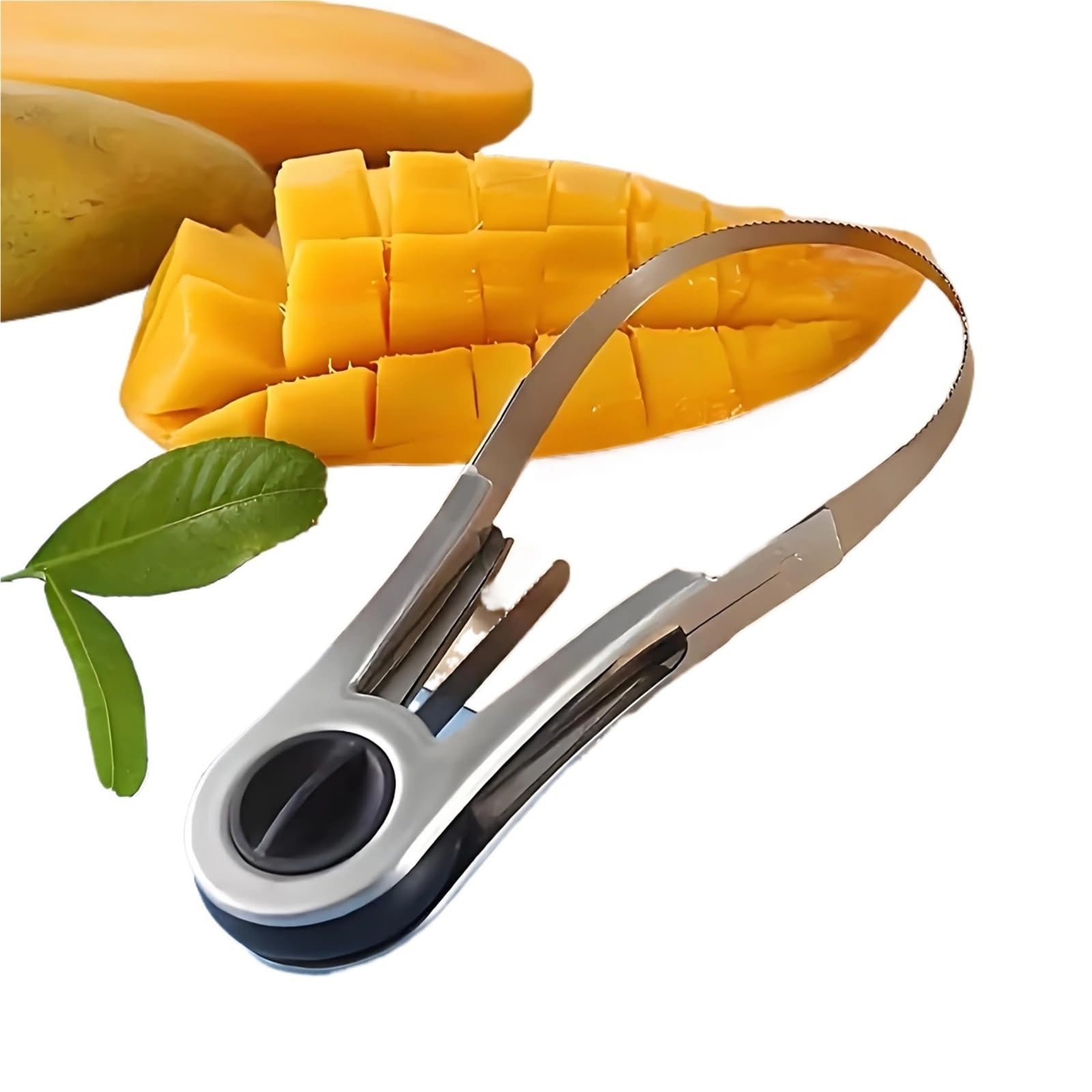 3-in-1 Steel Fruit Cutter - Mango/Avocado/Melon Slicer Slip-Resistant & Dishwasher Safe