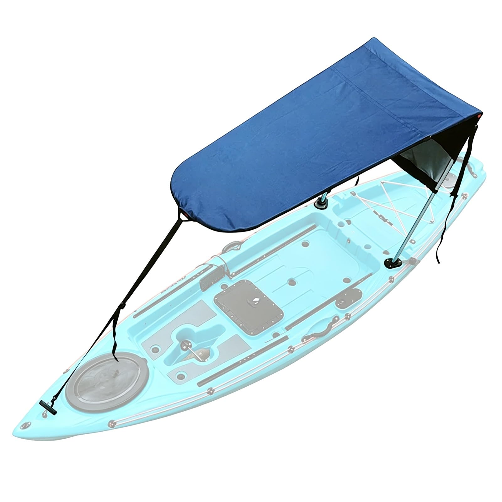 Tendalino Barca, Tendalino per Gommone con Struttura in Alluminio, Tessuto Oxford 600D, 3 Cinghie in Nylon, per Imbarcazioni da 40 a 120 cm di Larghezza(Blue)