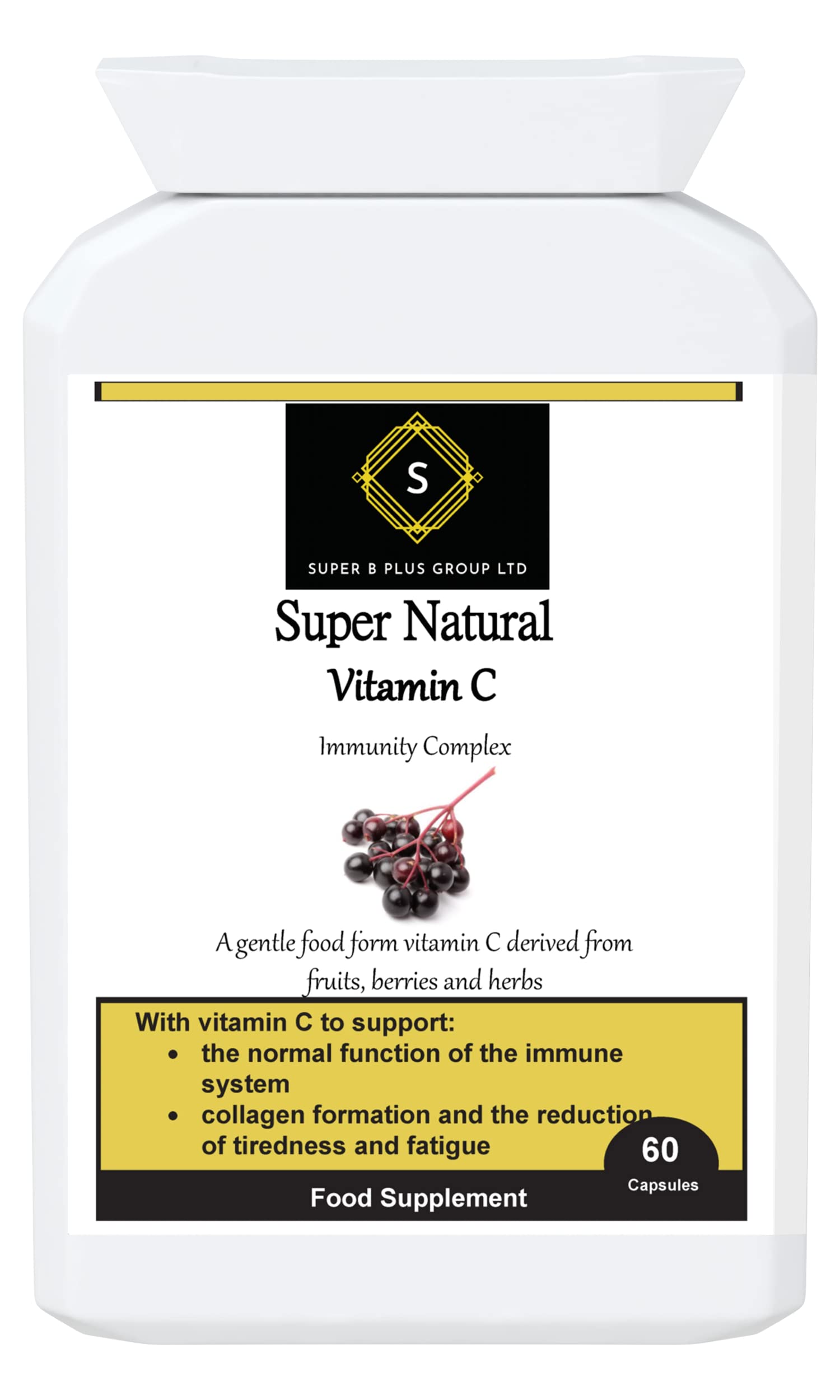 Super Natural Vitamin C with Acerola & Rosehip - Immune Support - Vegan - 60 Capsules