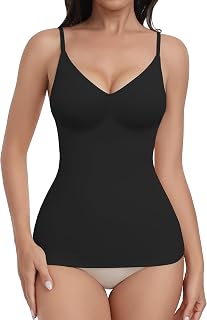 Womens Tummy Control Shapewear Tank Tops Seamless V-Neck Compression Tank Tops Body Shaper Camisole