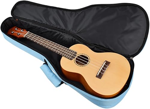 Miniatura 138 de CLOUDMUSIC Funda para ukelele - Mochila acolchada para soprano de 21 pulgadas (soprano, bordado de flores de pavo real azul)