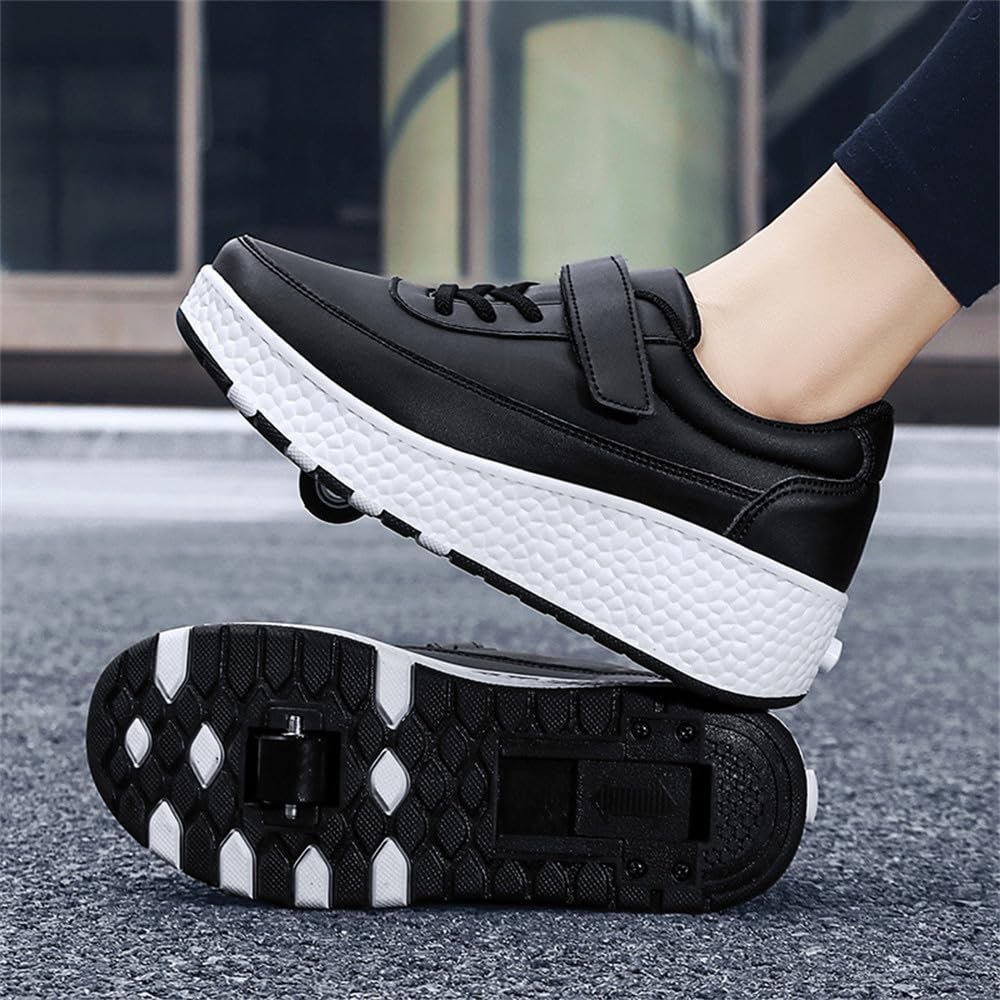 Mateju Enfant Chaussures à roulettes Fille Garçon, 2 en 1 Patins à roulettes Chaussures de Skateboard avec Roues Automatiques Retractable pour Femme Homme Adulte Adolescents 29-43 EU