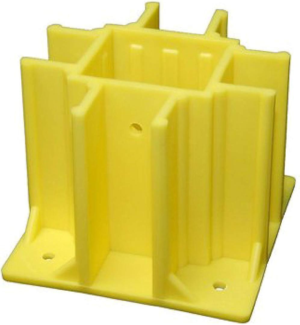 Yellow OSHA Compliant Guardrail Base with Toeboard Slots (Case of 12)
