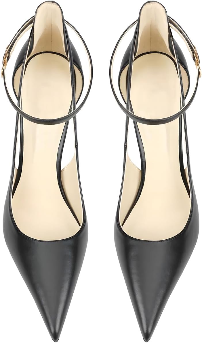 Women's Pointed-Toe Bag-Toe Strappy High-Heeled Shoes Sexy Stiletto Pumps - Image 5