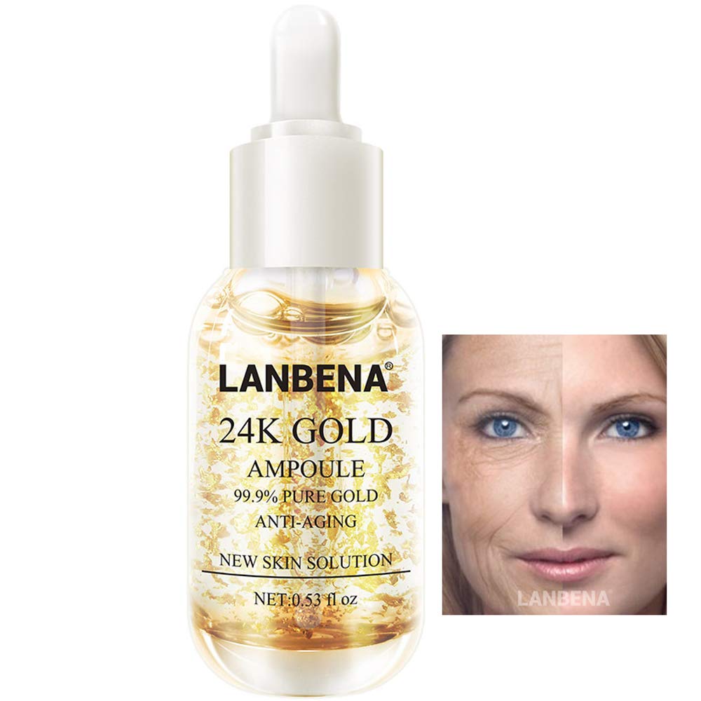 Face Skin 24 K Gold Ampoule Serums For Reducing Fine Lines Nourishing Firming Face Skin