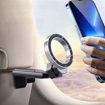 لحامل هاتف Magsafe Airplane ، أساسيات السفر المحمولة ، حامل هاتف طائرة السفر المغناطيسي مع حلقة معدنية 3M لـ iPhone 16 Pro Max 15 وجميع الهواتف