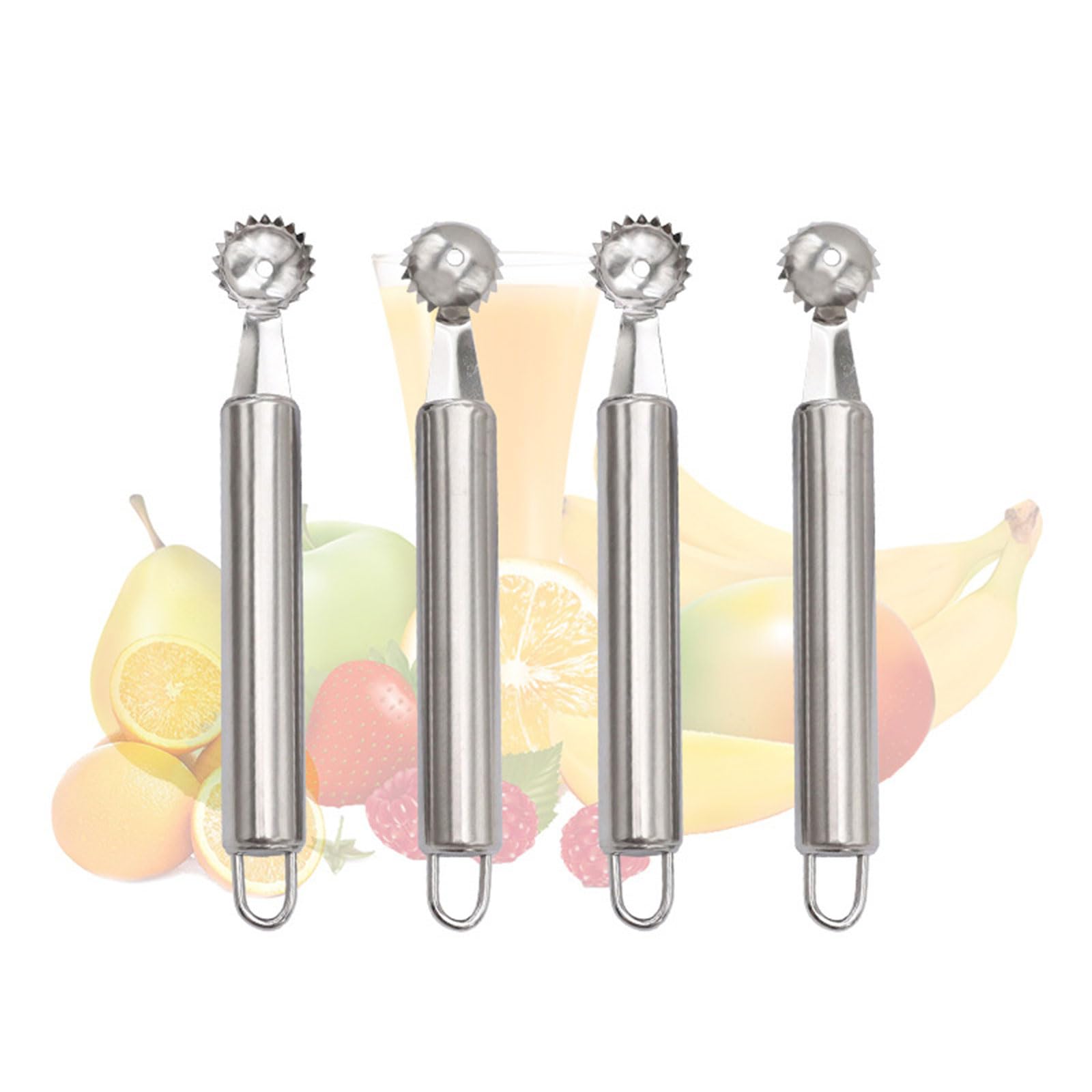 CHIUEAST 5 Pack Fruit Pullers Tomato Stem Removers Practical Cherry Tomato Corer Tool Stainlesss Steels Strawberry Hullers Kitchen Accessorys