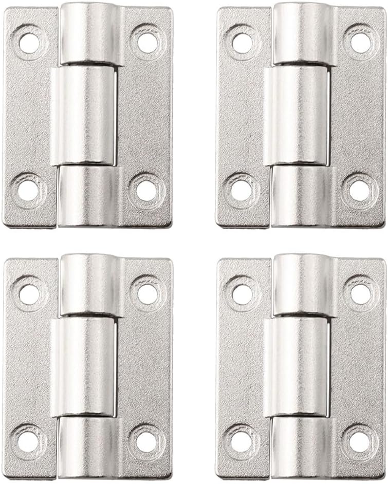 Adjustable Torque Damping Hinge, Zinc Alloy Stop Positioning Shaft with 360 Degree Rotation for Furniture Cabinets, Industrial Equipment Doors and, Hex Key Adjustable, Black or Silver, 4 Pack(Silver)