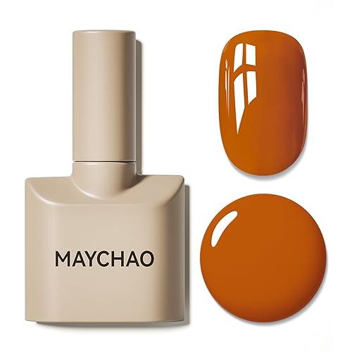 MAYCHAO Esmalte de uñas de gel de 0.5 fl oz, 1 unidad de esmalte de gel de calabaza de otoño, esmalte de uñas semipermanente con LED UV, arte de