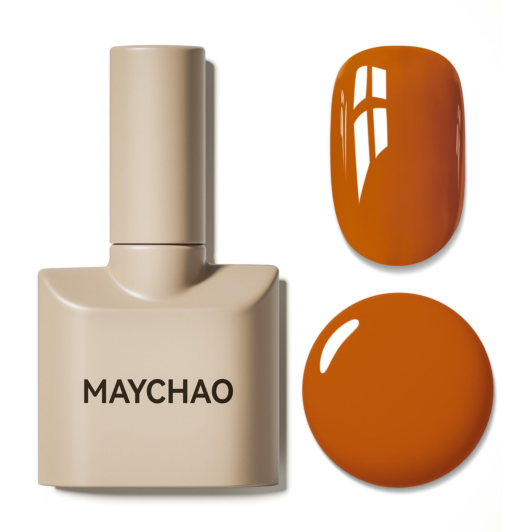 MAYCHAO 15ML Fall Gel Nail Polish 1Pc Pumpkin Gel Nail Polish Soak Off UV LED Orange Nail Varnish Nail Art Starter Manicure Salon DIY at Home, 0.5 OZ