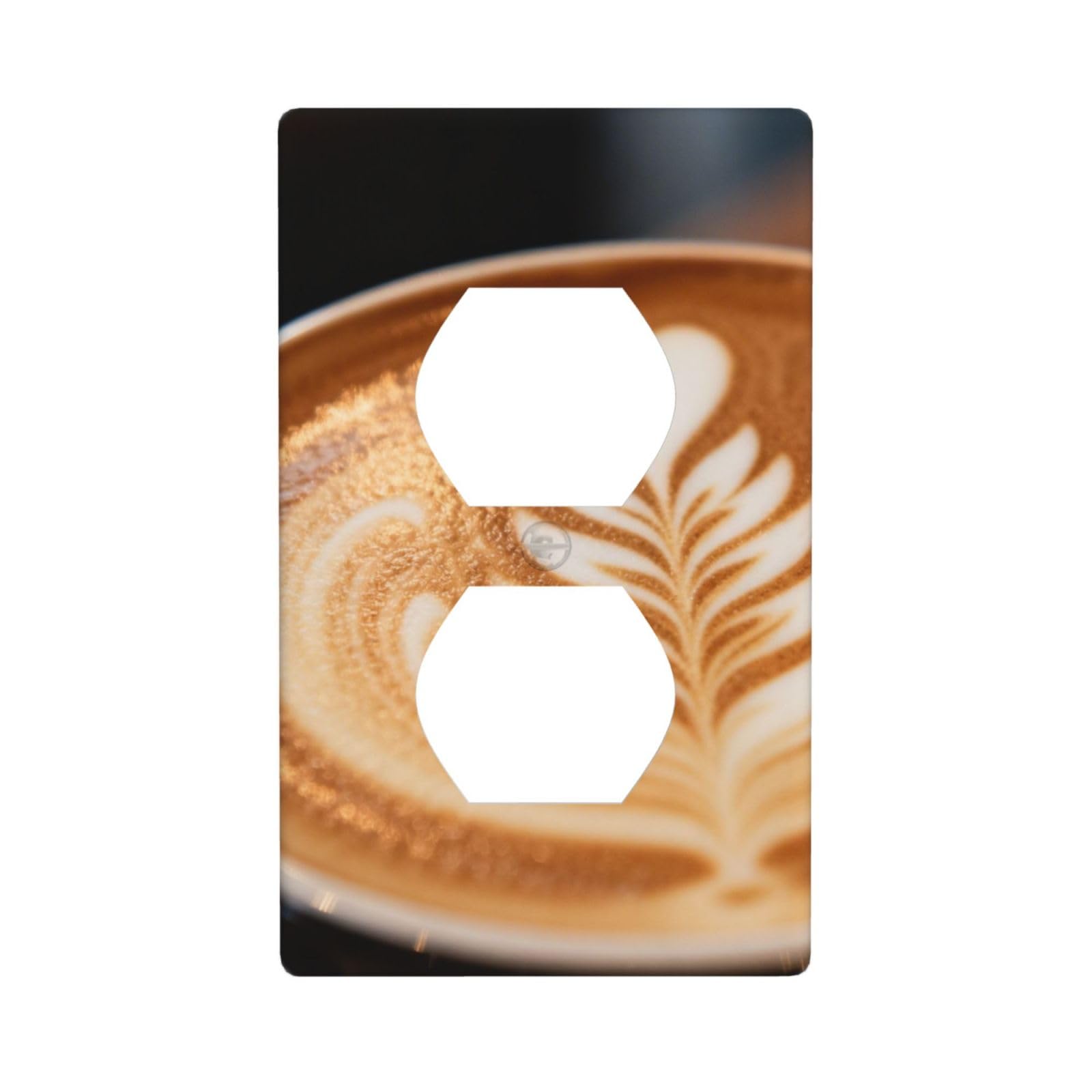 Coffee Latte Art Decorative Switch Plate Cover-Unbreakable Polycarbonate Wall Plate for Home Office, 1 Gang with Screws