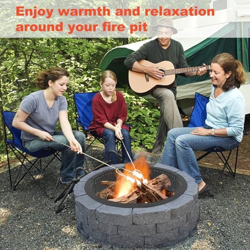 Koutemie Outdoor Smokeless Fire Pit Ring Liner 35-Inch Outer/31-Inch Inner Diameter, Heavy Duty Solid Metal Steel Round Firepit Rim Insert for Outside DIY Campfire Ring Above or In-Ground, Black by Koutemie - Image 5