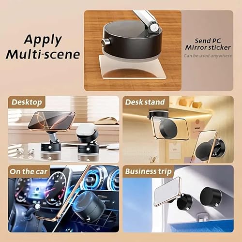 Miniatura 2 de Soporte magnético plegable para teléfono al vacío, soporte de automóvil de succión eléctrica de 360, soporte giratorio de doble cara para automóvil,