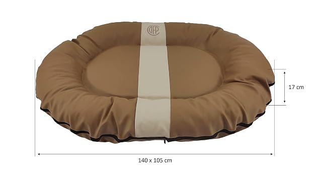 Foto 2 de 8 de Cama hinchable ovalada CAZO Oslo para perros y gatos, 140 x 105 x 17 cm, tamaño XL, color latte, L2022/E