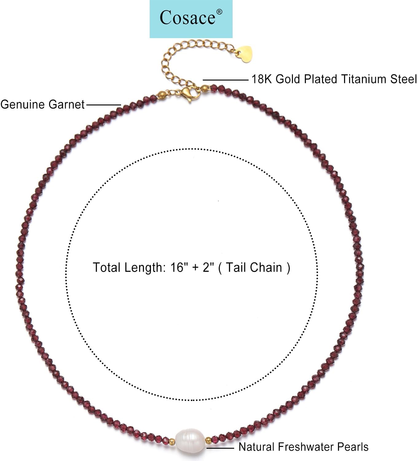 Crystal Beaded Necklace for Women Gemstone Necklace with Single Freshwater Pearl Colorful Beaded Necklaces for Women Trendy Natural Stone Choker - Image 6