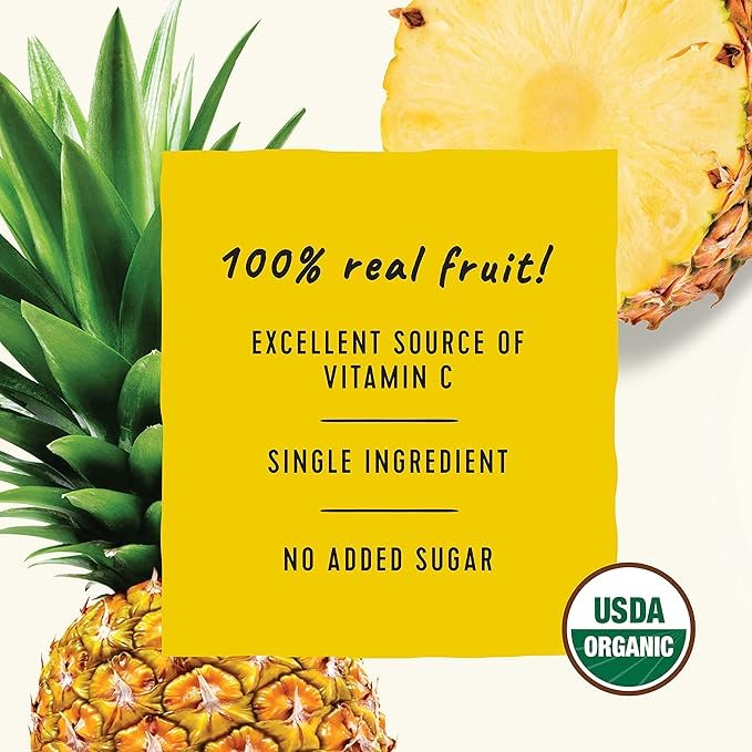 Golden Farms Pineapple Pouches, Single Ingredient Healthy Snacks, 100% Pure Fruit, No Added Sugar, Vegan, Gluten-Free, Kosher, Organic Squeeze Pouch 3.17oz Each thumbnail