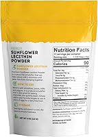 Vista 6 de Kate Naturals Lecitina de girasol en polvo para hornear pan, gomitas, cocinar. Suplemento de lecitina para conductos de leche obstruidos. Sustituto