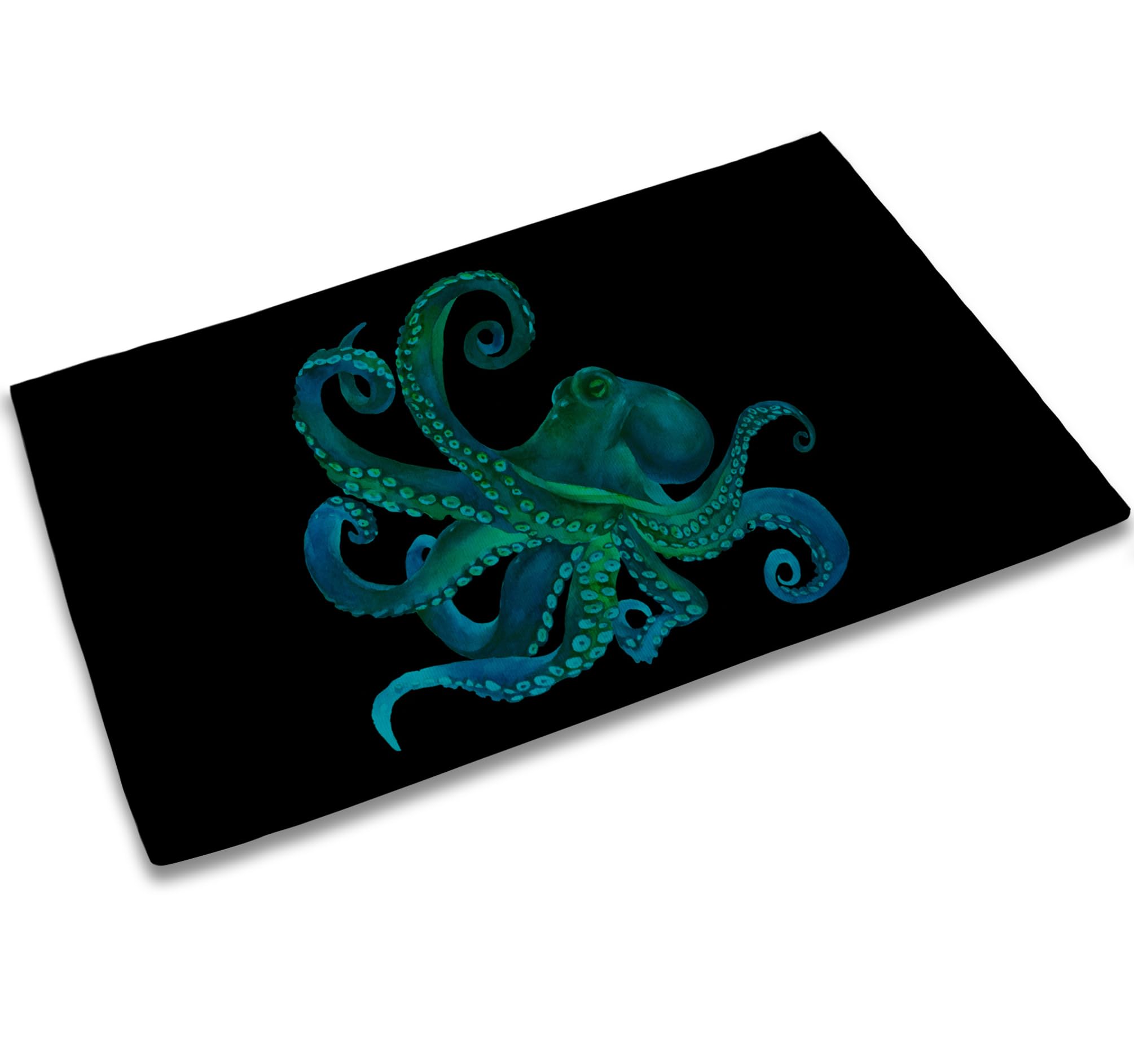 TUBAMQ Welcome Doormat Green Octopus Mat with Non-Slip Backing Indoor Outdoor Welcome Door Mat for Entryway Porch Spring Summer Housewarming Gift