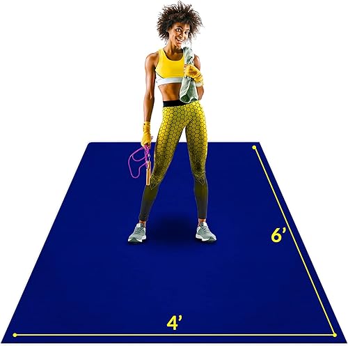 ActiveGear - Tapete de ejercicio grande de 0.236 x 0.157 x 0.276in de grosor, tapete de entrenamiento de goma antideslizante ultra duradero para