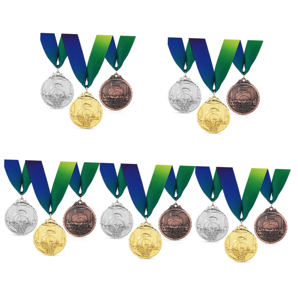 VALICLUD 15stücke Basketball Medaillen Mit Reliefdesign Auszeichnungen Für Sportveranstaltungen Preise Für Turniere Und Spiele Langlebige Metallmedaillen