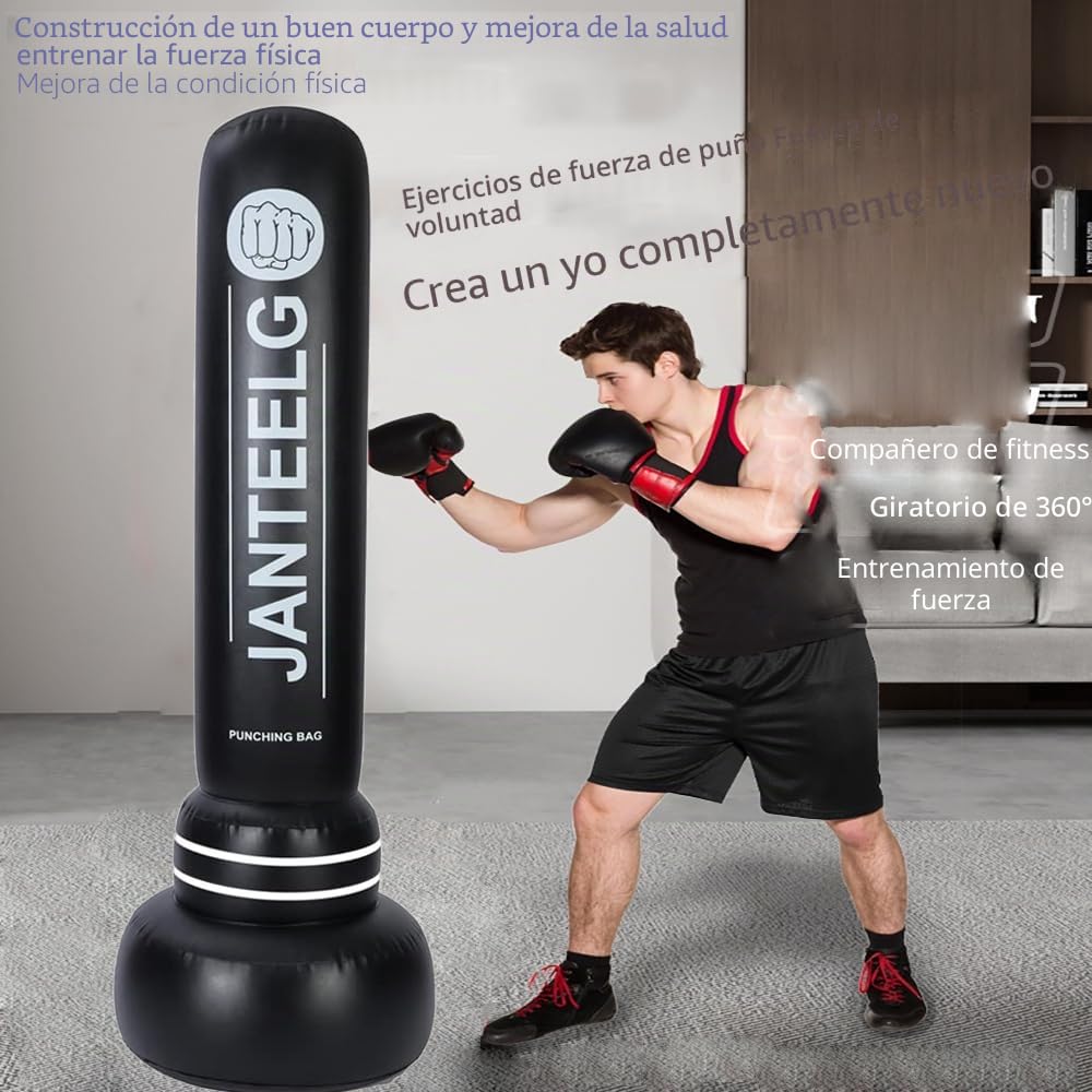Saco de boxeo de pie para niños (180 cm, PVC, guantes de boxeo de poliuretano, adecuado para el entrenamiento de boxeo de adolescentes y adultos, taekwondo, MMA y para aliviar la energía