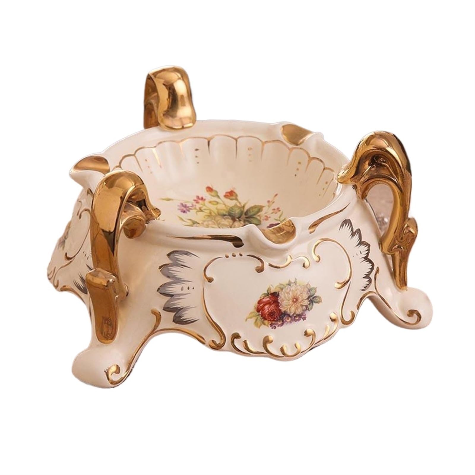 ROHCGHC ashtray, Vintage Ceramic Exquisite Hand Painted Living Room Office Cigar Cigarette Smoking Ash Tray Table Ornament Gift