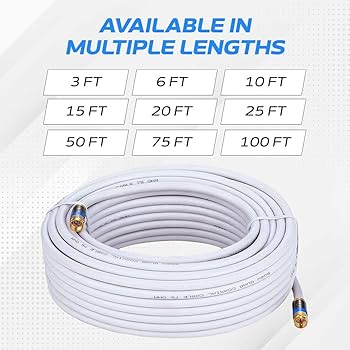 Cables Direct Online 100ft White Quad Shield RG6 Coax Cable