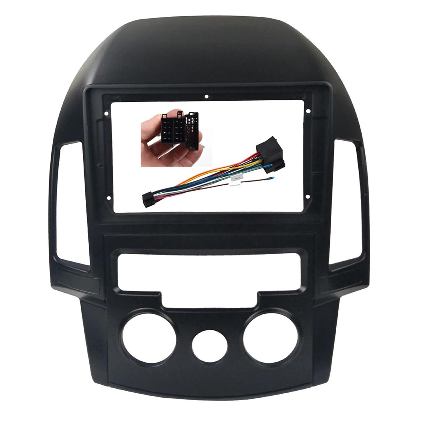 Fascia Marco Radio Coche Marco DVD para Coche Fascia Doble DIN, Panel Adaptador Conexión Audio 9 Pulgadas, Tablero para Hyundai para I30 2008-2011 AT/MT AC