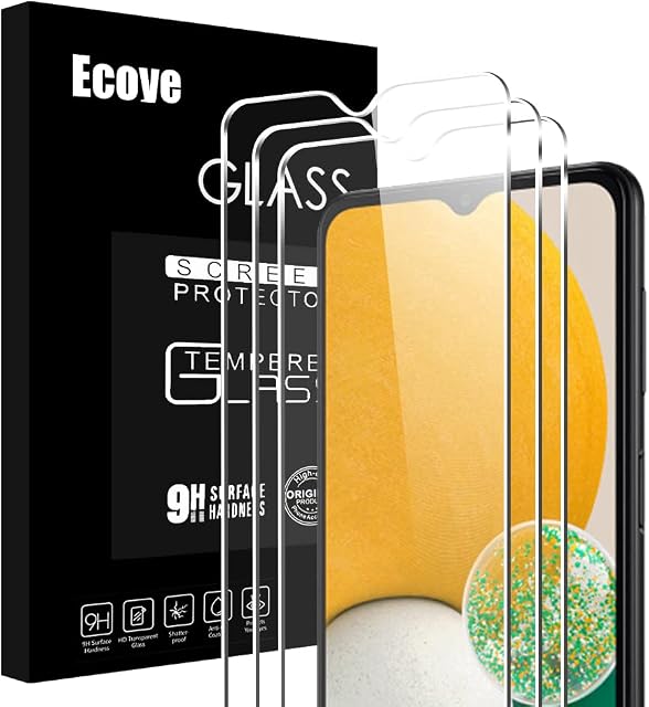 Ecoye [3 Pack] Tempered Glass Screen Protector for Samsung Galaxy A13 5G/A13 4G/A32 5G/A12/A42 5G/A03/A03S/A03 Core/A02S With 9H Anti Scratch Transparent HD Clear Bubble Free Protective Film