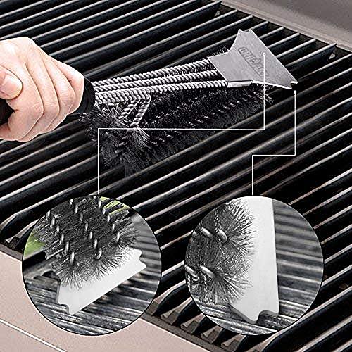 GRILLART Grill Brush and Scraper BBQ Brush for Grill, Safe 18" Stainless Steel Woven Wire 3 in 1 Bristles Grill Cleaning Brush, BR-4516 - Thumbnail 5