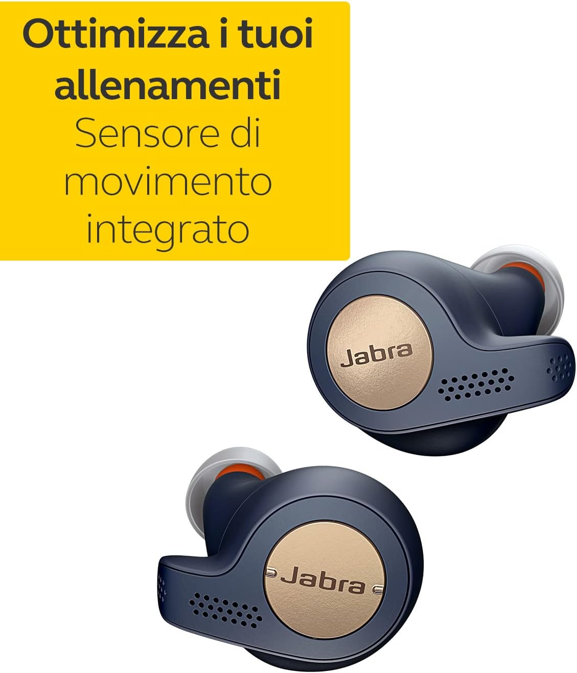 Jabra Elite Active 65t Écouteurs - Écouteurs de Sport Bluetooth à Isolation Passive du Bruit avec capteur de Mouvement pour Le Suivi - sans Fil - Bleu cuivre 65t Sport Bleu