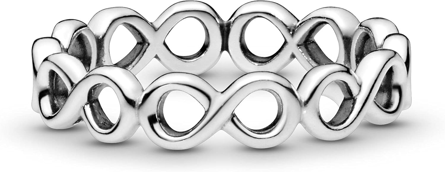 Pandora Jewelry Simple Infinity Band Sterling Silver Ring, Size 4.5, No Box