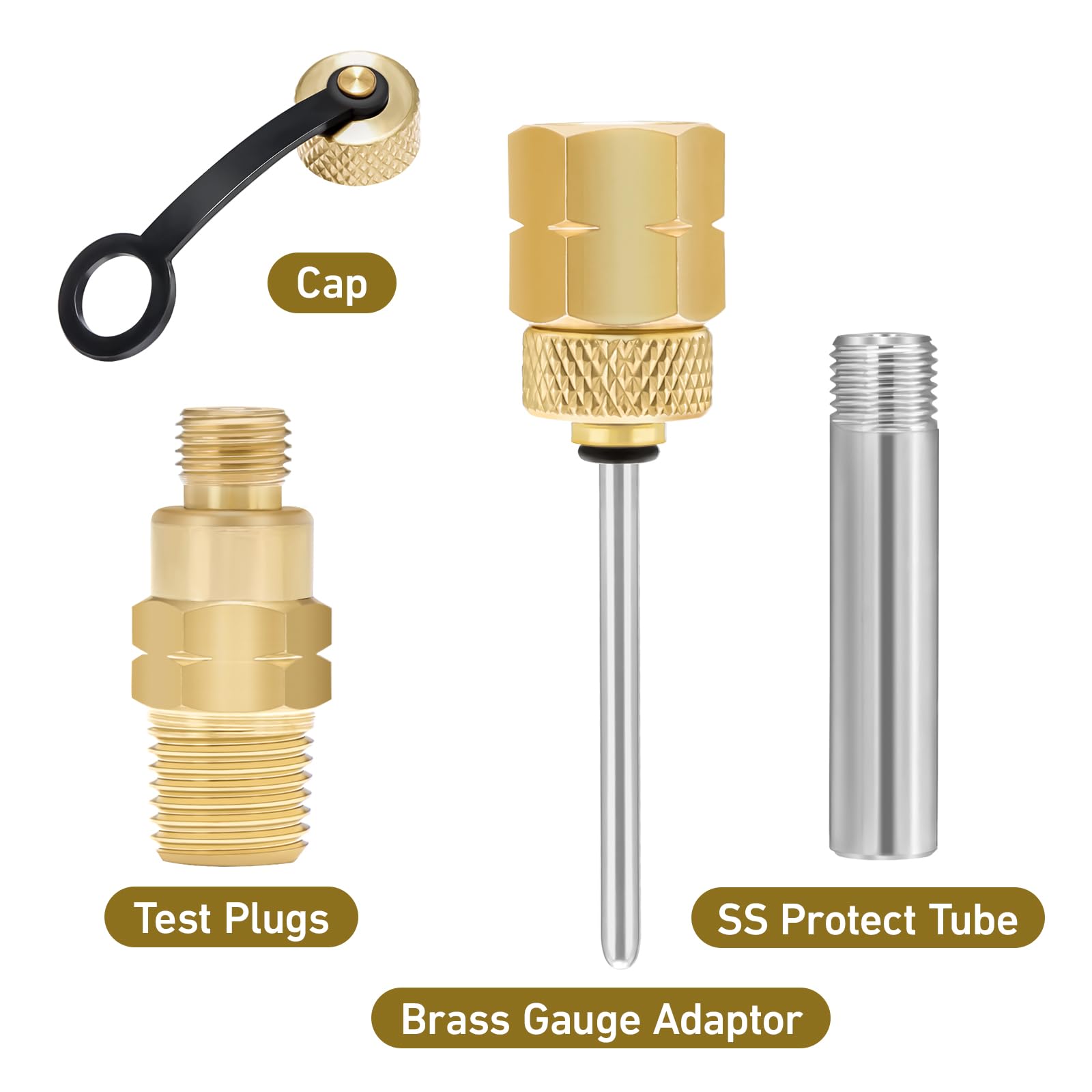 Brass Pressure Gauge Adaptor Kit - 500 PSI -5