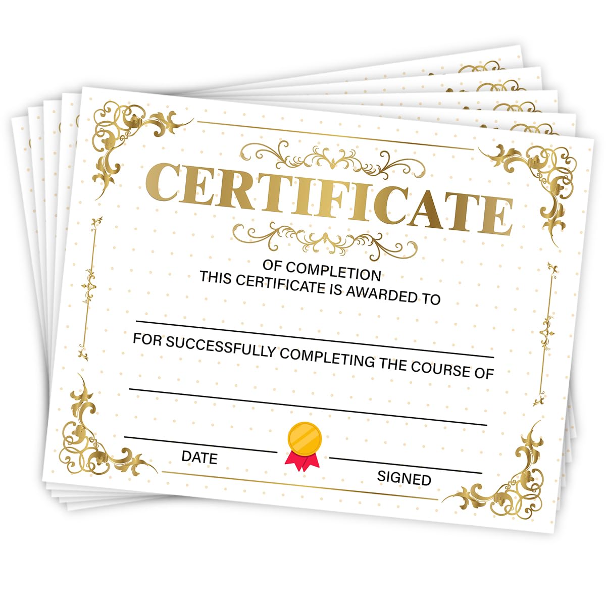 25PCS Certificates of Completion, Training Course Completion Certificate for Teachers Employees School Students Graduation Achievement Award Diploma