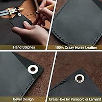 Vista 3 de VIPERADE PJ27 Funda de cuero para nudillos EDC, funda de monedas EDC para hombres, pequeña funda de cuero EDC para encendedor, llave de automóvil