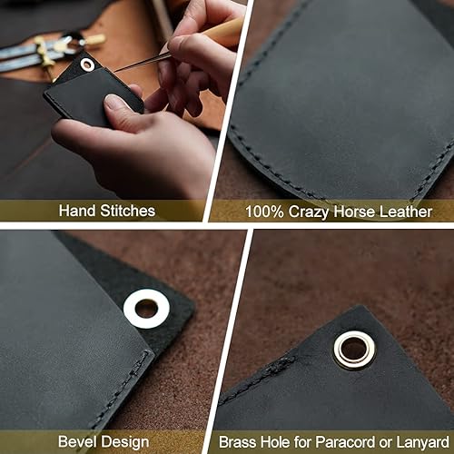 Miniatura 3 de VIPERADE PJ27 Funda de cuero para nudillos EDC, funda de monedas EDC para hombres, pequeña funda de cuero EDC para encendedor, llave de automóvil,