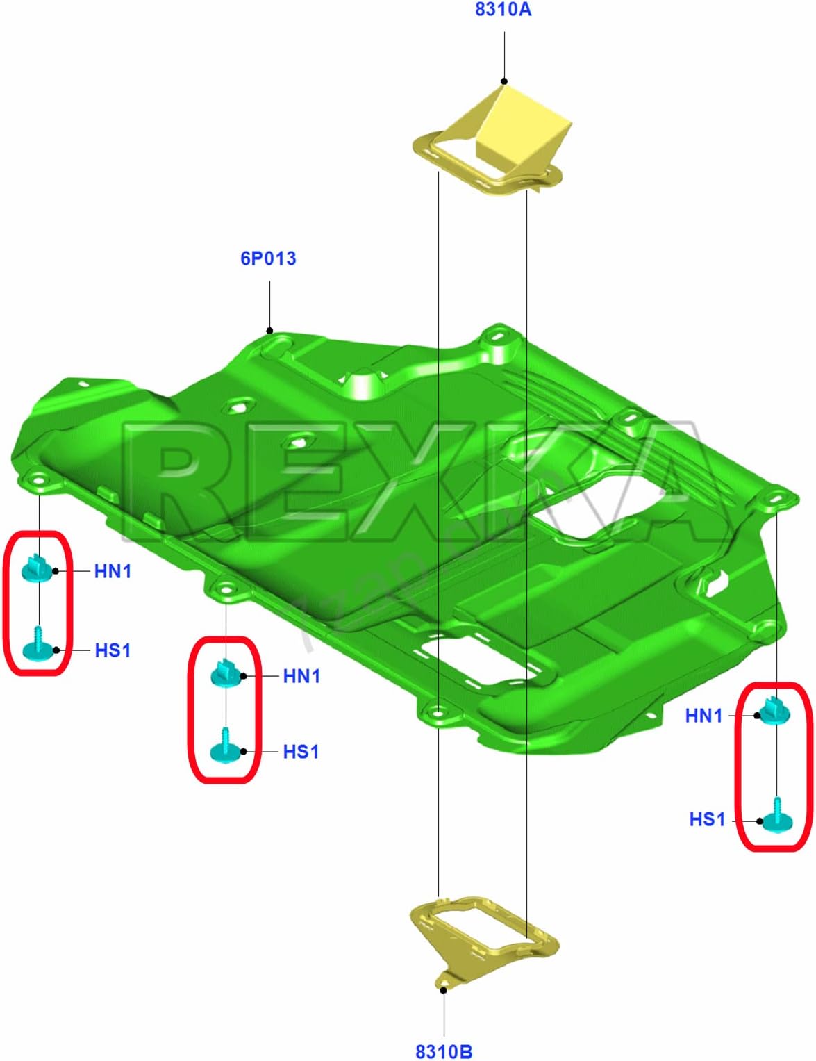 Rexka T30 Engine Splash Shield Guard Undertray Cover Screws Bolts Nuts Clip Kit for Ford Focus Fusion Escape Explorer C-Max Transit Connect Lincoln MKC 10pcs