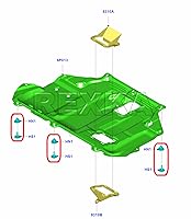 Vista 6 de Rexka 10 juegos de tornillos T30 para cubierta de protección contra salpicaduras de motor T30, kit de clip de tuerca de perno compatible con Ford