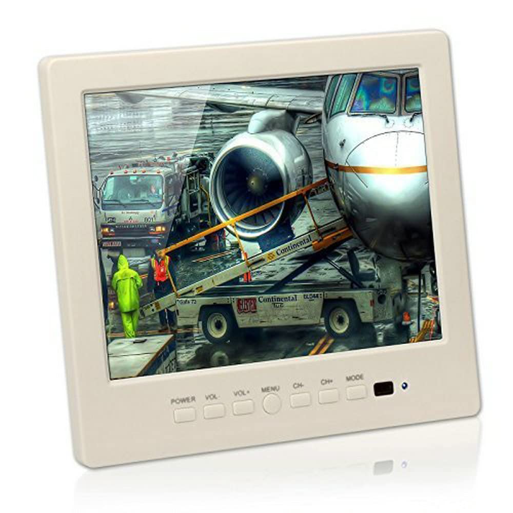 BW Monitor LCD a colori CCTV da 8 pollici con porta VGA BNC AV e altoparlante risoluzione 1024 * 768 - bianco