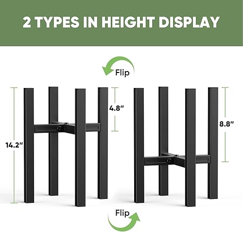 Miniatura 5 de MUDEELA Soporte para plantas para interiores y exteriores ancho ajustable para macetas de 8 a 12 pulgadas, soporte de metal resistente para plantas