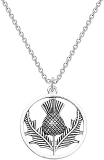Scottish Thistle Pendant Necklace Thistle Jewelry Sassenach Scottish Gift