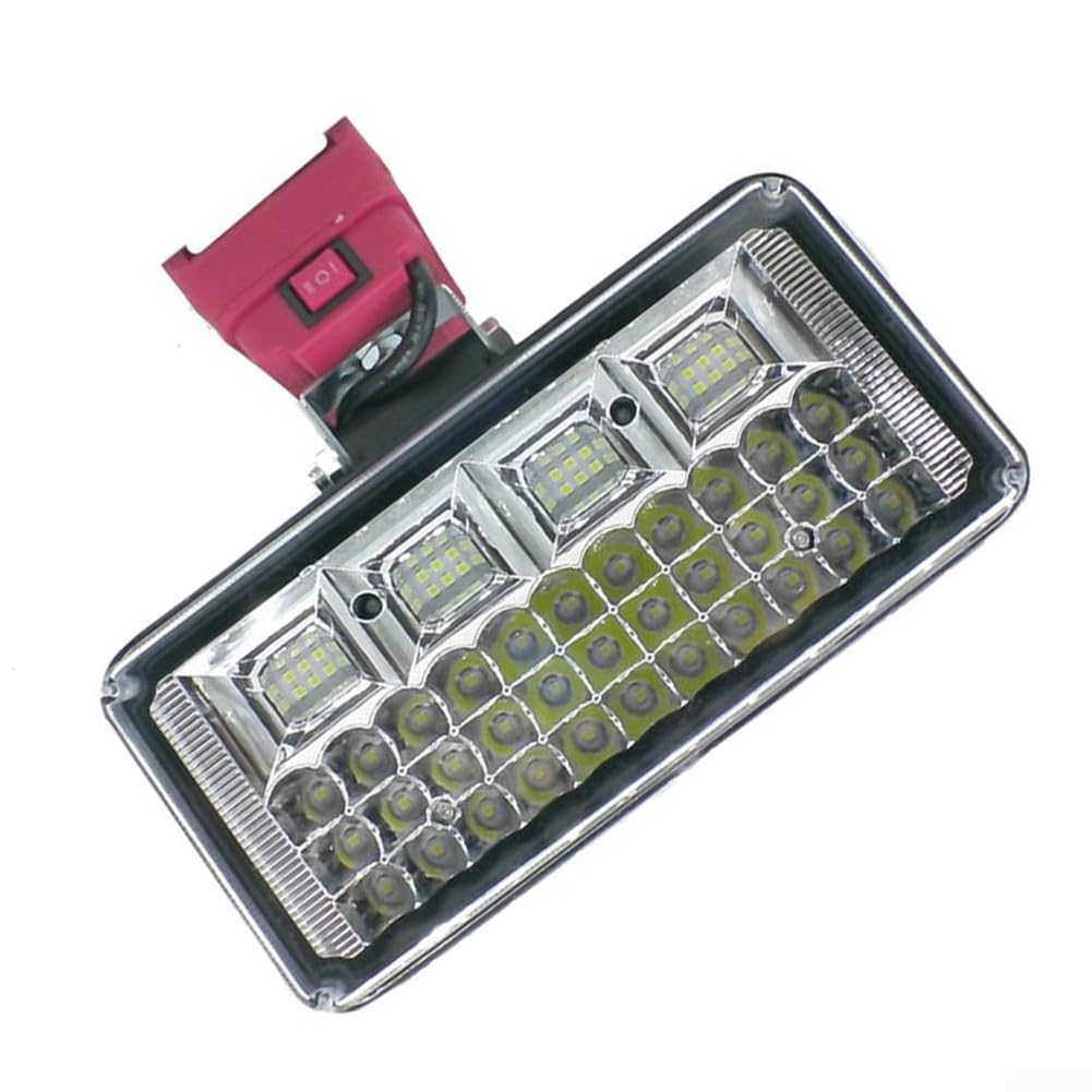 Luz de trabajo LED inalámbrica compatible con batería de iones de litio Einhell de 18 V, lámpara portátil de 57 LED, luz de inundación recargable para construcción, taller, exteriores (batería
